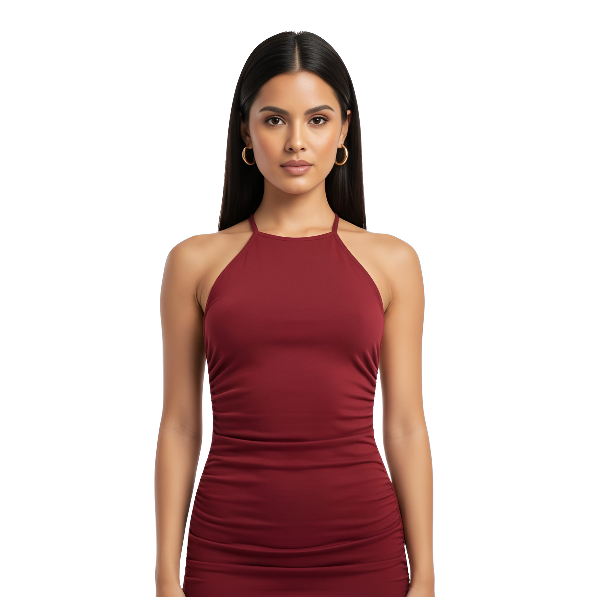 Body-hugging halter dress