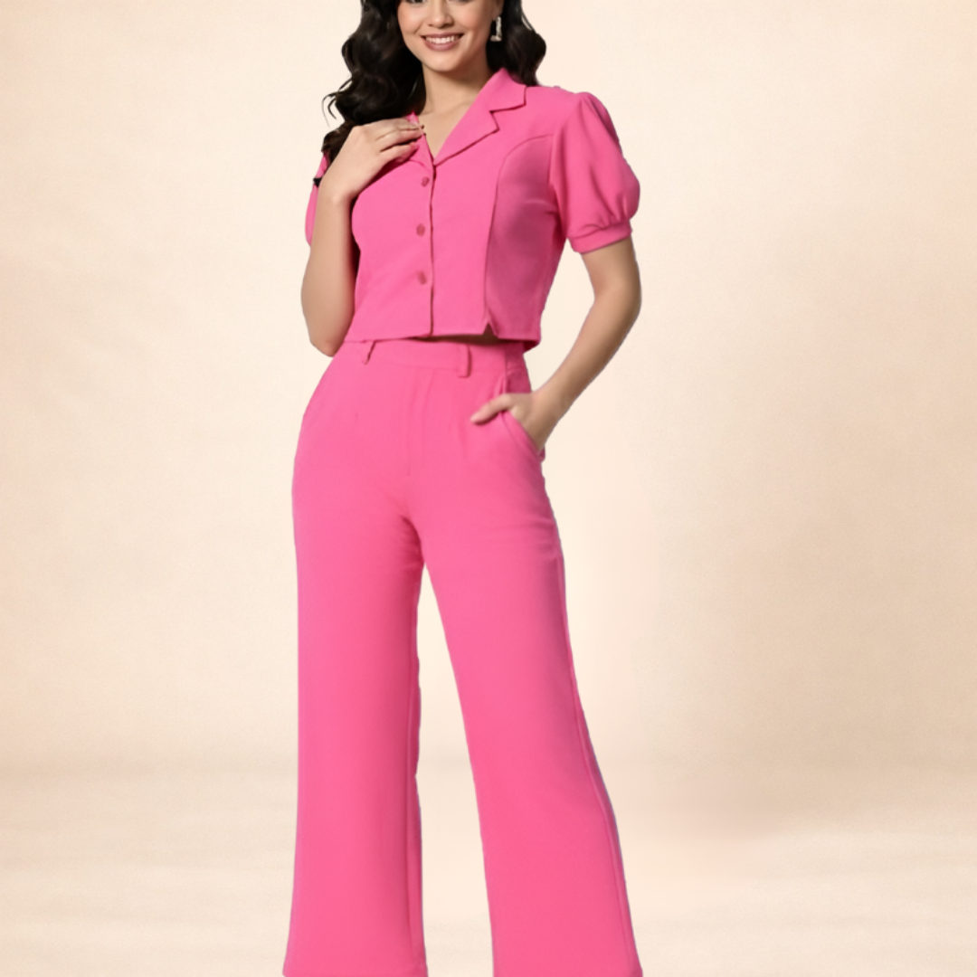 Pink Co-ord Set Top-lycra
