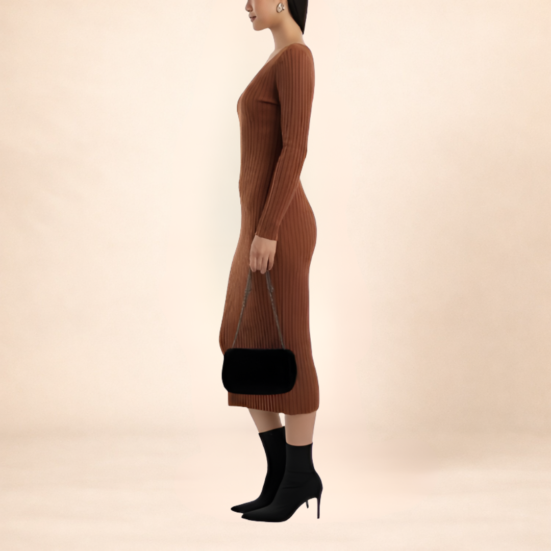 The Sedona Ribbed Knit Midi Dress