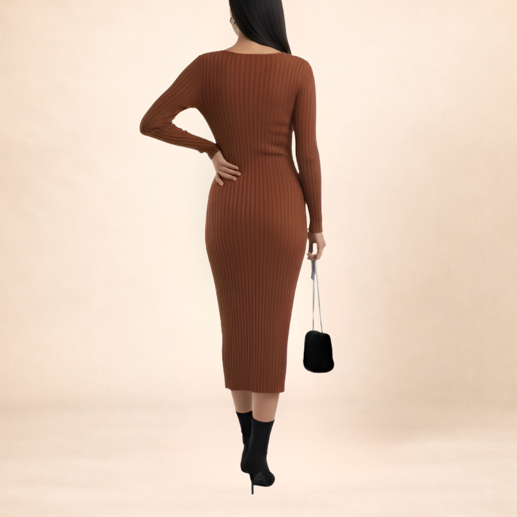 The Sedona Ribbed Knit Midi Dress