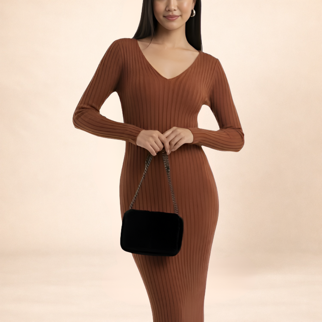 The Sedona Ribbed Knit Midi Dress
