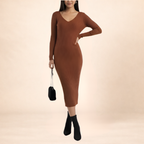 The Sedona Ribbed Knit Midi Dress