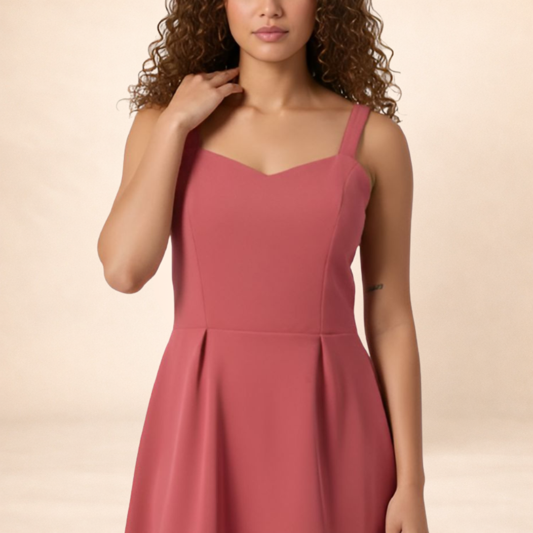 Midnight Grace Peach Fit & Flare Dress
