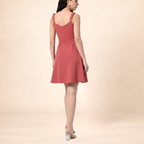 Midnight Grace Peach Fit & Flare Dress