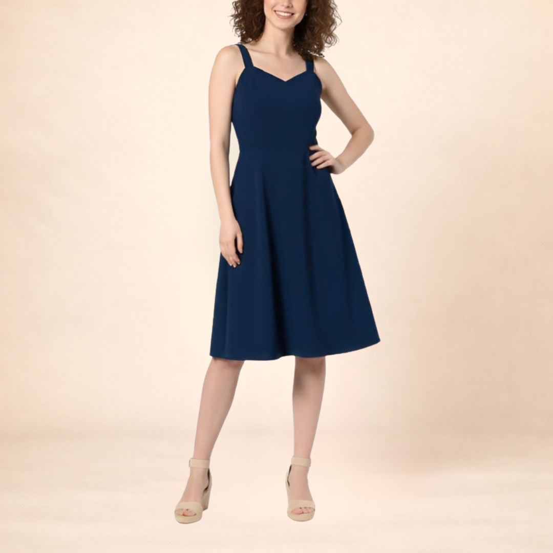 Midnight Grace Blue Fit & Flare Dress