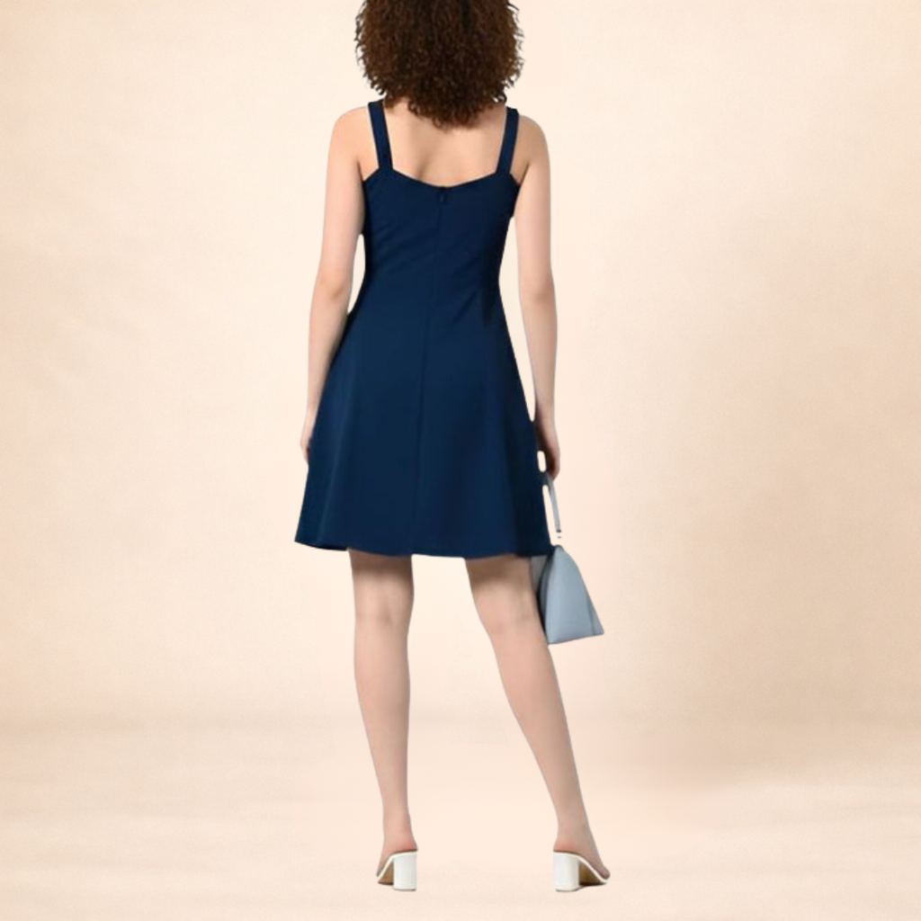 Midnight Grace Blue Fit & Flare Dress
