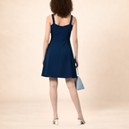 Midnight Grace Blue Fit & Flare Dress