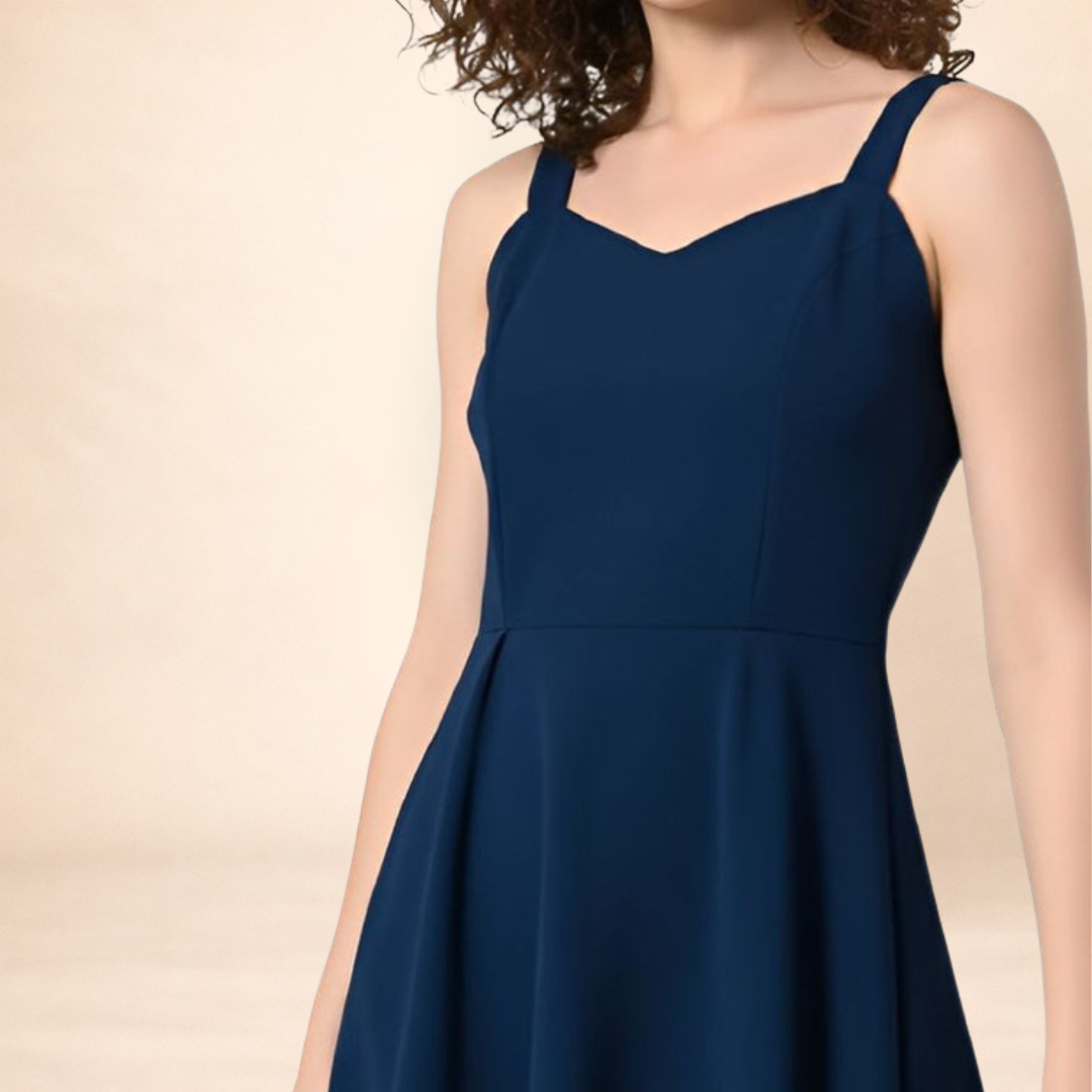 Midnight Grace Blue Fit & Flare Dress