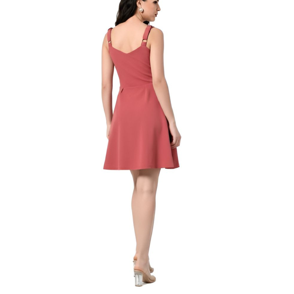 Midnight Grace Peach Fit & Flare Dress