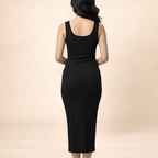 Square Neck Black Bodycon dress