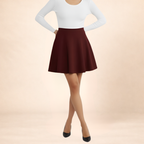 Mini Skirt In Rich Burgandy