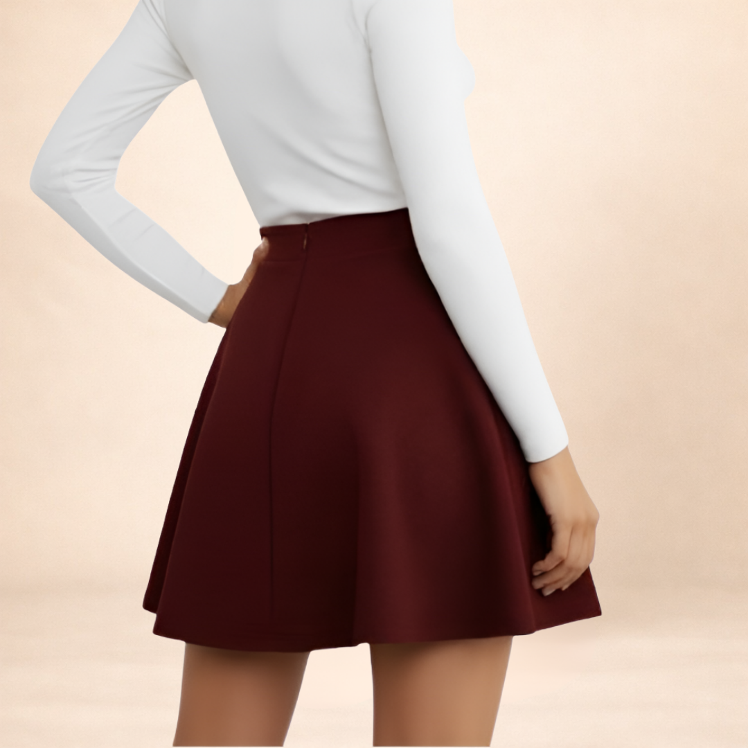 Mini Skirt In Rich Burgandy