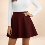 Mini Skirt In Rich Burgandy