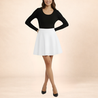 Mini Skirt In Rich White