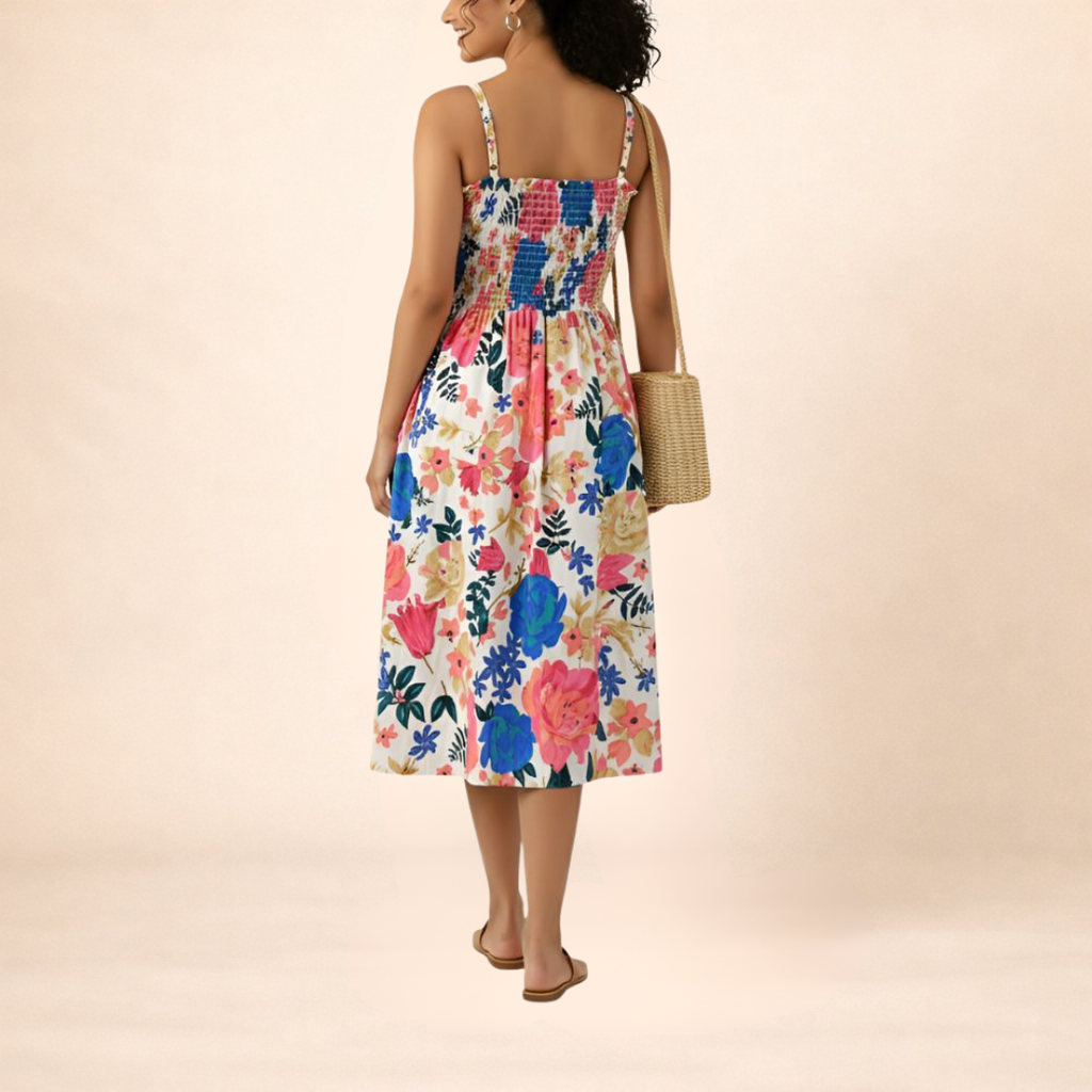 Floral Smocked Midi Dress