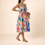 Floral Smocked Midi Dress