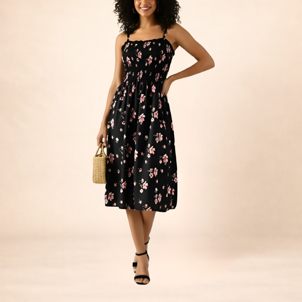Floral Smocked Midi Dress