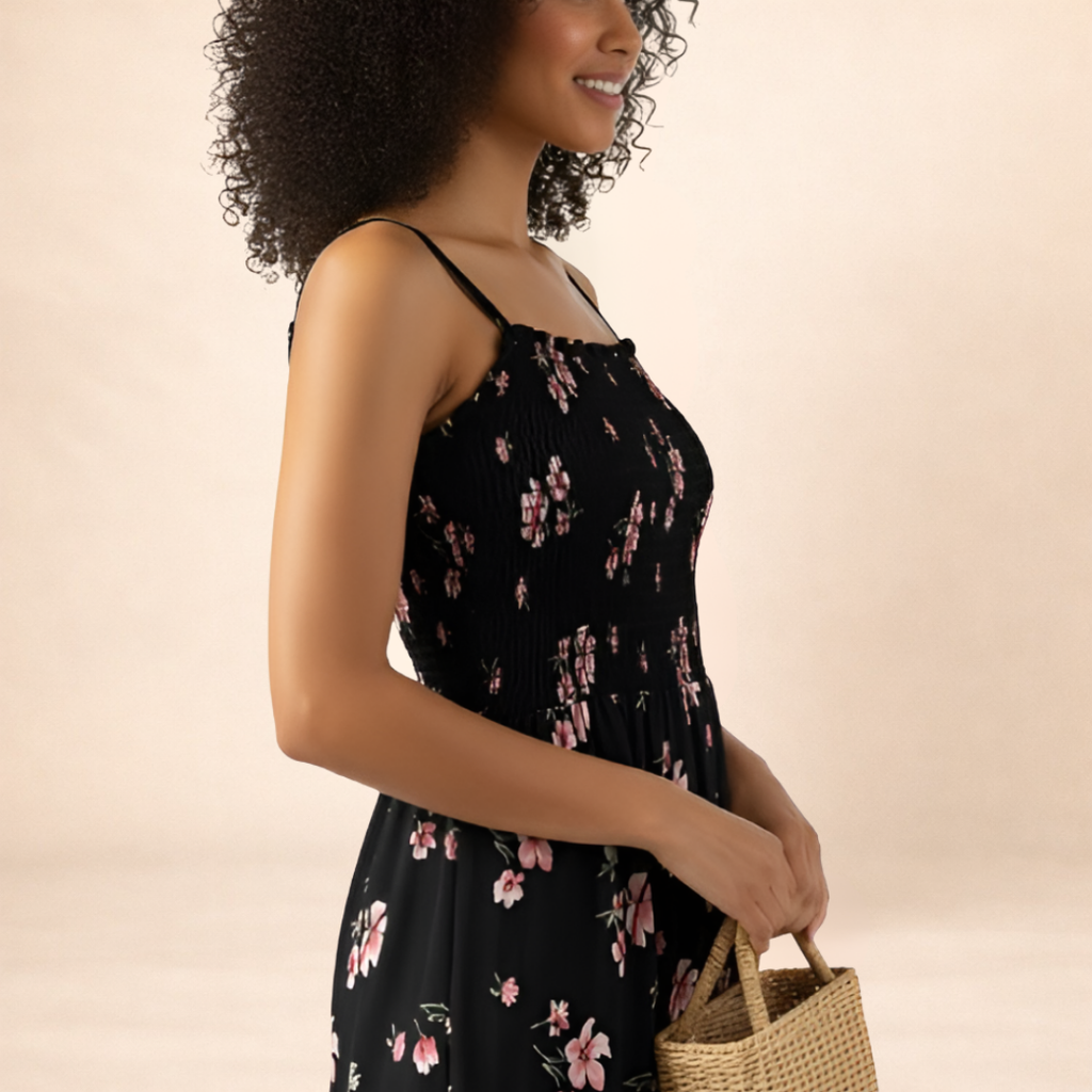 Floral Smocked Midi Dress