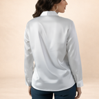 Lustrous White Satin Shirt.
