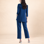 Airforce Blue Blazer and Wide-Leg Pant Set