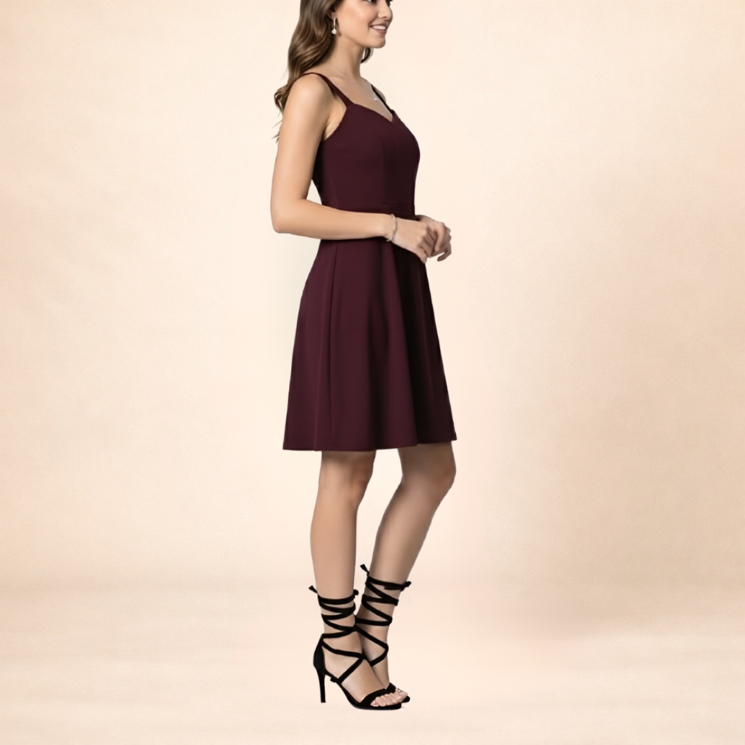 Midnight Grace Maroon Fit & Flare Dress