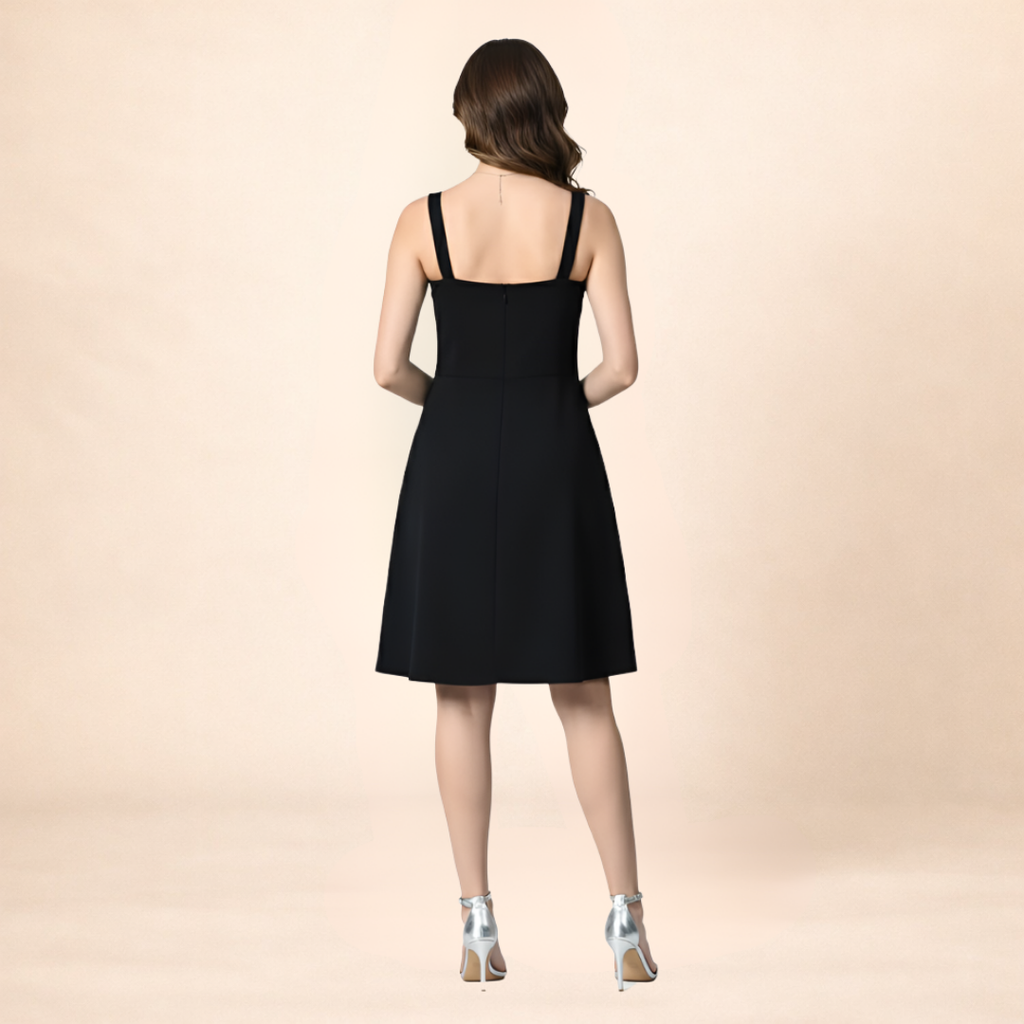 Midnight Grace Black Fit & Flare Dress