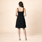 Midnight Grace Black Fit & Flare Dress
