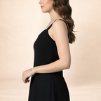 Midnight Grace Black Fit & Flare Dress